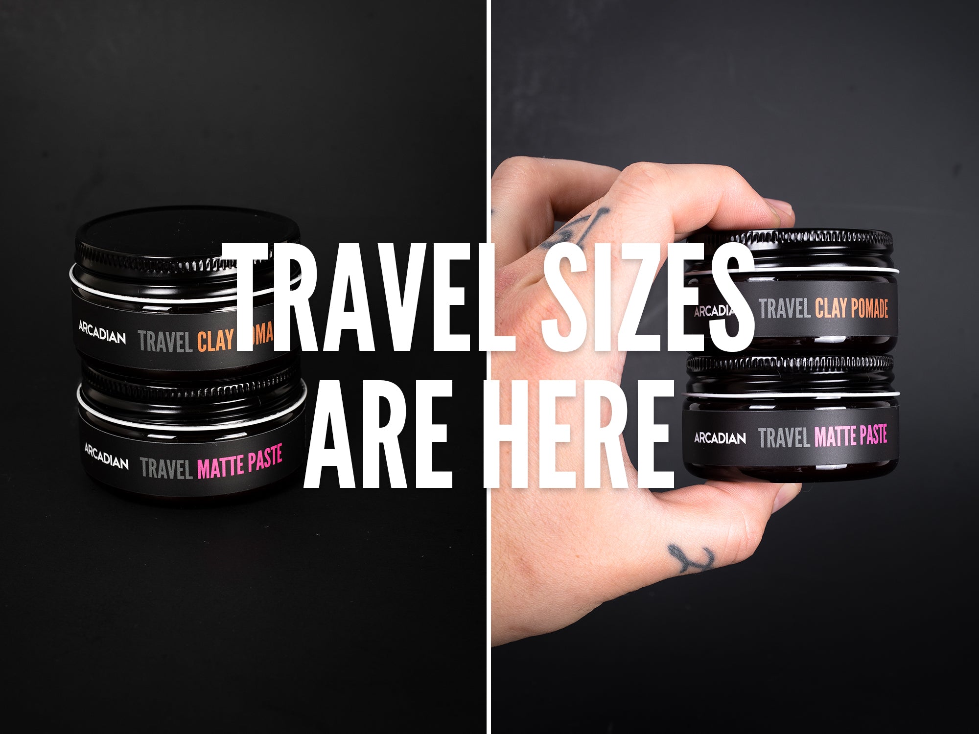 Travel Sized (2oz) Matte Paste & Clay Pomade are here!