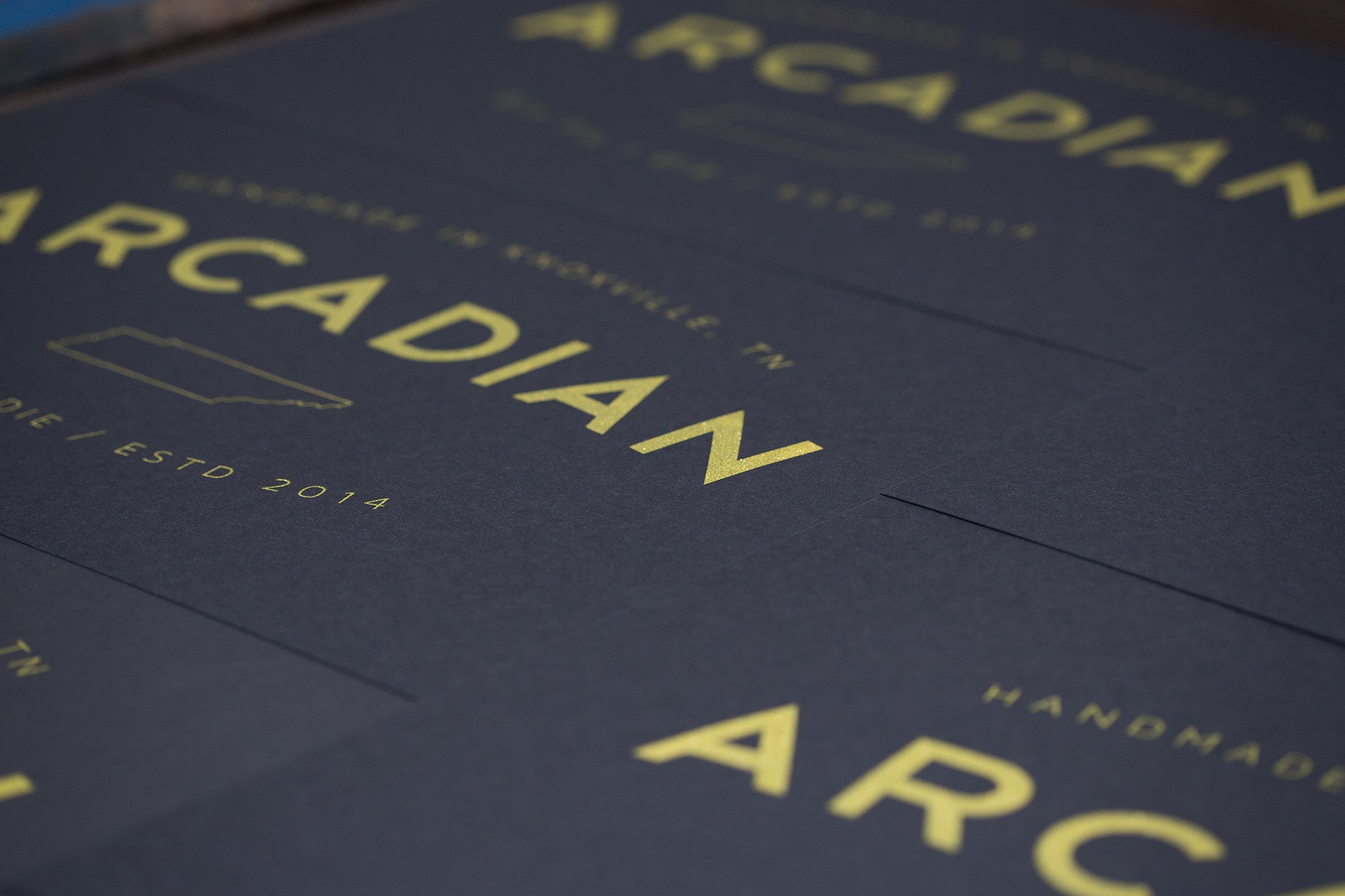 Hand Printed Poster w/ Metallic Gold Ink (Limited) - Arcadian Grooming: Pomade, Beard Care, Men's Grooming Supplies